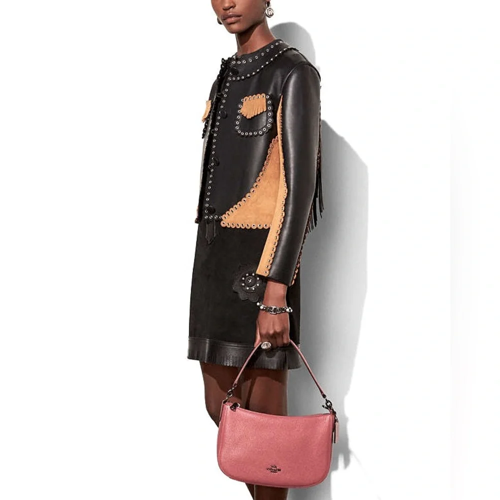 Coach Pink Pebbled Leather Hobo “Chelsea” Bag